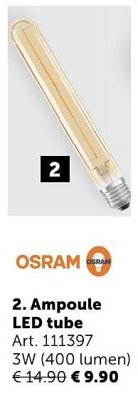 Promotions Ampoule led tube - Osram - Valide de 03/11/2020 à 30/11/2020 chez Zelfbouwmarkt