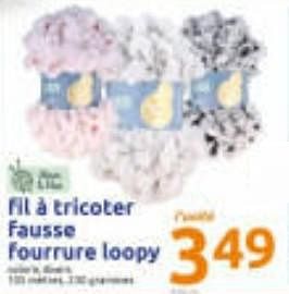 Promotions Fil a tricoter fausse fourrure loopy - Produit Maison - Action - Valide de 28/10/2020 à 03/11/2020 chez Action