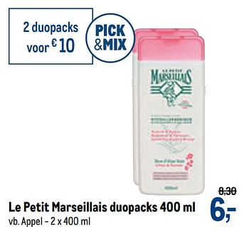 Promoties Le petit marseillais duopacks appel - Le Petit Marseillais - Geldig van 04/11/2020 tot 17/11/2020 bij Makro