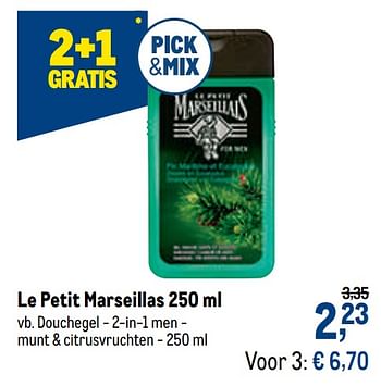 Promoties Le petit marseillas douchegel - 2-in-1 men - munt + citrusvruchten - Le Petit Marseillais - Geldig van 04/11/2020 tot 17/11/2020 bij Makro