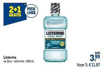 Promoties Listerine zero - mild mint - Listerine - Geldig van 04/11/2020 tot 17/11/2020 bij Makro