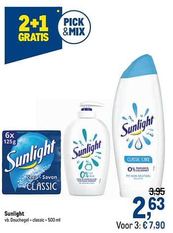 Promoties Sunlight douchegel - classic - Sunlight - Geldig van 04/11/2020 tot 17/11/2020 bij Makro
