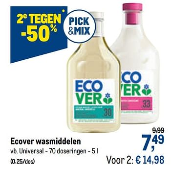 Promoties Ecover wasmiddelen universal - Ecover - Geldig van 04/11/2020 tot 17/11/2020 bij Makro