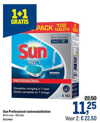 Promoties Sun professional vaatwastabletten - Sun - Geldig van 04/11/2020 tot 17/11/2020 bij Makro