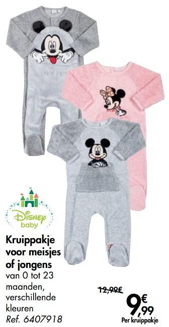 Promoties Kruippakje voor meisjes of jongens - Disney Baby - Geldig van 28/10/2020 tot 09/11/2020 bij Carrefour
