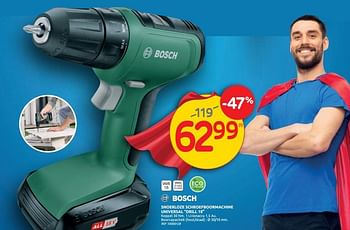 Promoties Bosch snoerloze schroefboormachine universal drill 18 - Bosch - Geldig van 04/11/2020 tot 09/11/2020 bij Brico
