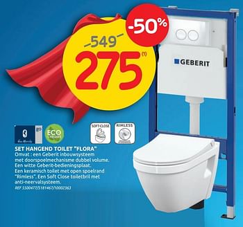 Promoties Set hangend toilet flora - Geberit - Geldig van 04/11/2020 tot 09/11/2020 bij Brico