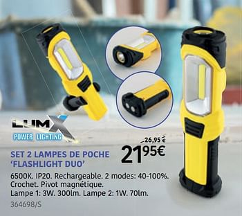 Promoties Set 2 lampes de poche flashlight duo - LumX - Geldig van 15/10/2020 tot 08/11/2020 bij HandyHome