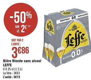 Promotions Bière blonde sans alcool leffe - Leffe - Valide de 26/10/2020 à 08/11/2020 chez Super Casino