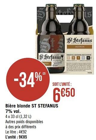 Promotions Bière blonde st stefanus - St Stefanus - Valide de 26/10/2020 à 08/11/2020 chez Super Casino