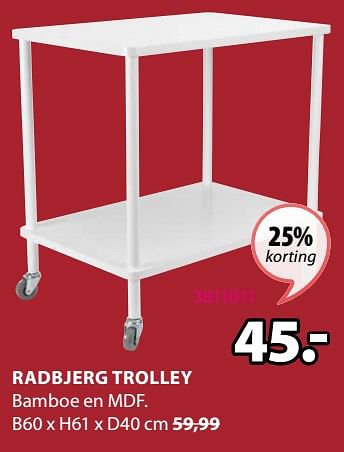 Huismerk - Jysk Radbjerg trolley - Promotie bij