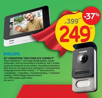 Promoties Philips kit videofoon welcome eye connect - Philips - Geldig van 12/11/2020 tot 16/11/2020 bij Brico