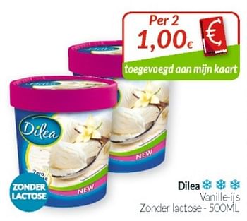 Vernietigen ontploffing schoenen Dilea Dilea vanille-ijs zonder lactose - Promotie bij Intermarche