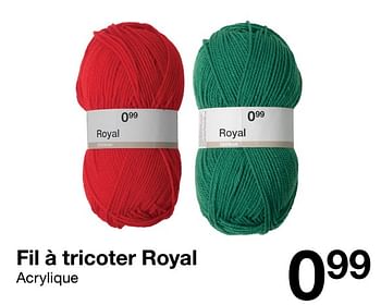 Promotions Fil à tricoter royal - Produit maison - Zeeman  - Valide de 31/10/2020 à 06/11/2020 chez Zeeman