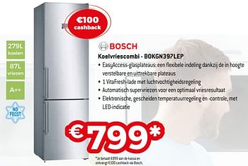 Promoties Bosch koelvriescombi - bokgn397lep - Bosch - Geldig van 01/11/2020 tot 30/11/2020 bij Exellent