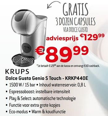 Promoties Krups dolce gusto genio s touch - krkp440e - Krups - Geldig van 01/11/2020 tot 30/11/2020 bij Exellent