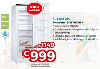 Promoties Siemens diepvriezer - ssgs58ndwdp - Siemens - Geldig van 01/11/2020 tot 30/11/2020 bij Exellent