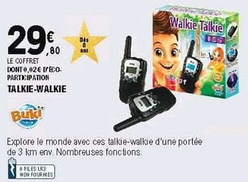 Buki Talkie-walkie - En promotion chez E.Leclerc