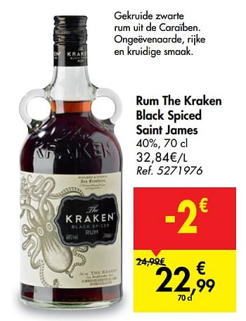 Kraken - Rhum ambré - Black spiced rum - 70cl - 40° Kraken