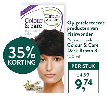 Promoties Colour + care dark brown 3 - Hairwonder - Geldig van 02/11/2020 tot 29/11/2020 bij Holland & Barret