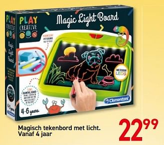 Promoties Magisch tekenbord met licht - Play Creative - Geldig van 26/10/2020 tot 06/12/2020 bij Deproost