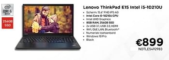 Promotions Lenovo thinkpad e15 intel i5-10210u - Lenovo - Valide de 01/11/2020 à 30/11/2020 chez Compudeals