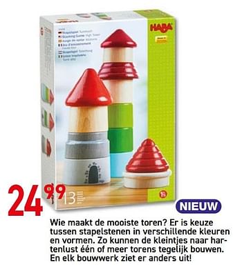 Promoties Wie maakt de mooiste toren - Haba - Geldig van 26/10/2020 tot 06/12/2020 bij De Rakker
