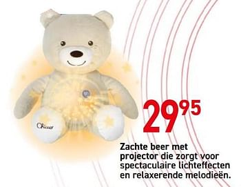 Promoties Zachte beer met projector die zorgt voor spectaculaire lichteffecten en relaxerende melodieën - Chicco - Geldig van 26/10/2020 tot 06/12/2020 bij B-Toys