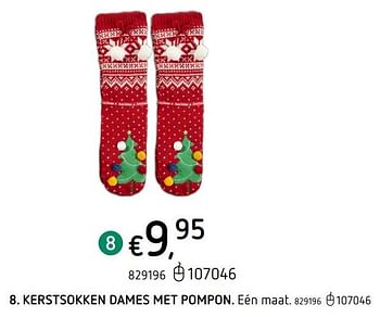 Promoties Kerstsokken dames met pompon - Huismerk - Dreamland - Geldig van 12/11/2020 tot 25/12/2020 bij Dreamland