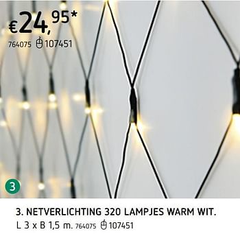Promotions Netverlichting 320 lampjes warm wit - Produit maison - Dreamland - Valide de 12/11/2020 à 25/12/2020 chez Dreamland