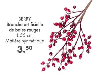 Promotions Berry branche artificielle de baies rouges - Produit maison - Casa - Valide de 02/11/2020 à 25/12/2020 chez Casa