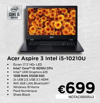 Promoties Acer aspire 3 intel i5-10210u - Acer - Geldig van 01/11/2020 tot 30/11/2020 bij Compudeals