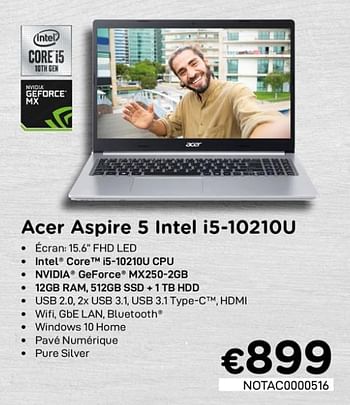 Promotions Acer aspire 5 intel i5-10210u - Acer - Valide de 01/11/2020 à 30/11/2020 chez Compudeals