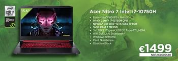 Promotions Acer nitro 7 iniefi9-10750h - Acer - Valide de 01/11/2020 à 30/11/2020 chez Compudeals