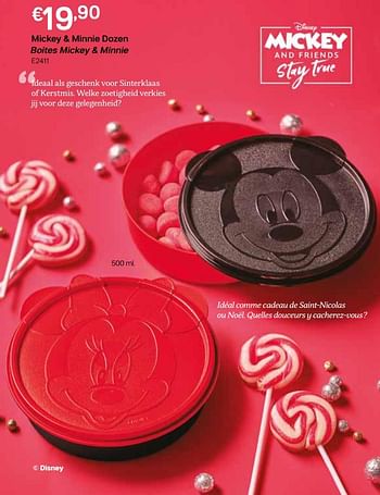 Promotions Mickey + minnie dozen boites mickey + minnie - Produit Maison - Tupperware - Valide de 02/11/2020 à 29/11/2020 chez Tupperware