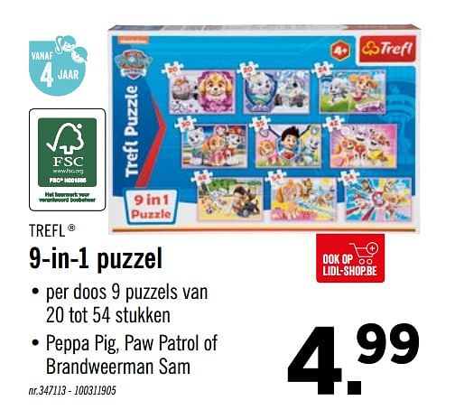 brandweerman sam puzzel 9 in 1