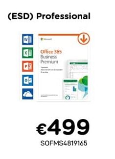 Promoties Office 365 esd professional - Microsoft - Geldig van 01/11/2020 tot 30/11/2020 bij Compudeals