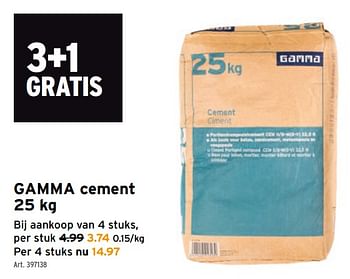 Promotions Gamma cement - Gamma - Valide de 18/11/2020 à 01/12/2020 chez Gamma