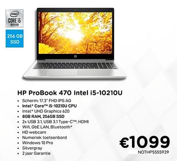 Promoties Hp probook 470 intel i5-10210u - HP - Geldig van 01/11/2020 tot 30/11/2020 bij Compudeals