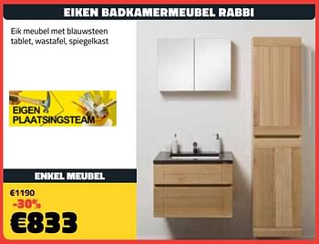 Promoties Eiken badkamermeubel rabbi enkel meubel - Huismerk - Bouwcenter Frans Vlaeminck - Geldig van 06/11/2020 tot 15/11/2020 bij Bouwcenter Frans Vlaeminck