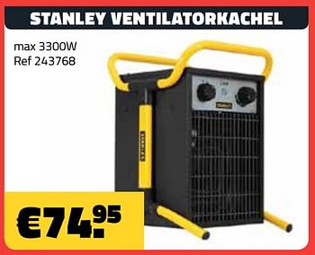 Promotions Stanley ventilatorkachel - Stanley - Valide de 06/11/2020 à 15/11/2020 chez Bouwcenter Frans Vlaeminck