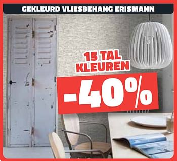 Promoties Gekleurd vliesbehang erismann -40% - Huismerk - Bouwcenter Frans Vlaeminck - Geldig van 06/11/2020 tot 15/11/2020 bij Bouwcenter Frans Vlaeminck