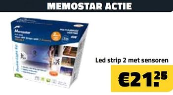 Promotions Memostar actie led strip 2 met sensoren - Memostar - Valide de 06/11/2020 à 15/11/2020 chez Bouwcenter Frans Vlaeminck