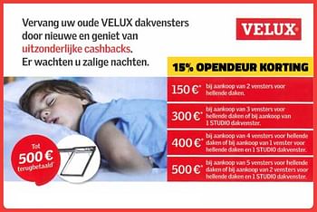 Promoties velux 15% OPENDEUR KORTING - Velux - Geldig van 06/11/2020 tot 15/11/2020 bij Bouwcenter Frans Vlaeminck