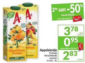 Promoties Appelsientje fruitsap - Appelsientje - Geldig van 10/11/2020 tot 15/11/2020 bij Intermarche