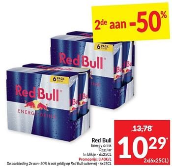 Promoties Red bull energy drink regular - Red Bull - Geldig van 10/11/2020 tot 15/11/2020 bij Intermarche