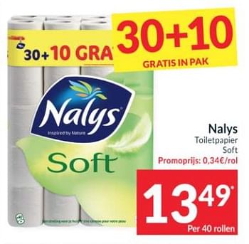 Promotions Nalys toiletpapier soft - Nalys - Valide de 10/11/2020 à 15/11/2020 chez Intermarche