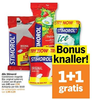 Promoties Original suikervrij - Stimorol - Geldig van 09/11/2020 tot 15/11/2020 bij Albert Heijn
