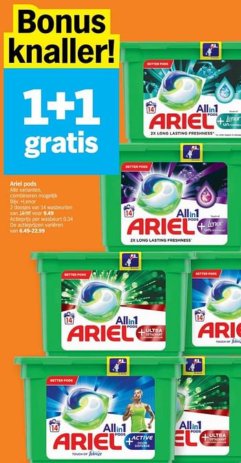 Promotions Ariel pods - Ariel - Valide de 09/11/2020 à 15/11/2020 chez Albert Heijn