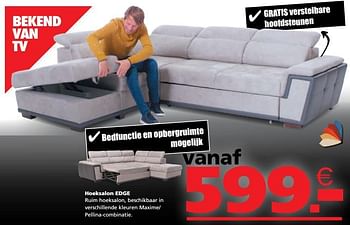 Promotions Hoeksalon edge - Produit maison - Seats and Sofas - Valide de 09/11/2020 à 15/11/2020 chez Seats and Sofas